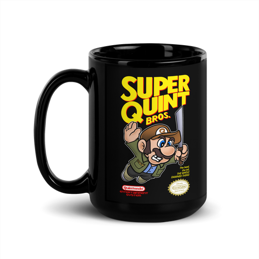 Super QUINT Bros - JAWS Inspired Black Glossy Mug