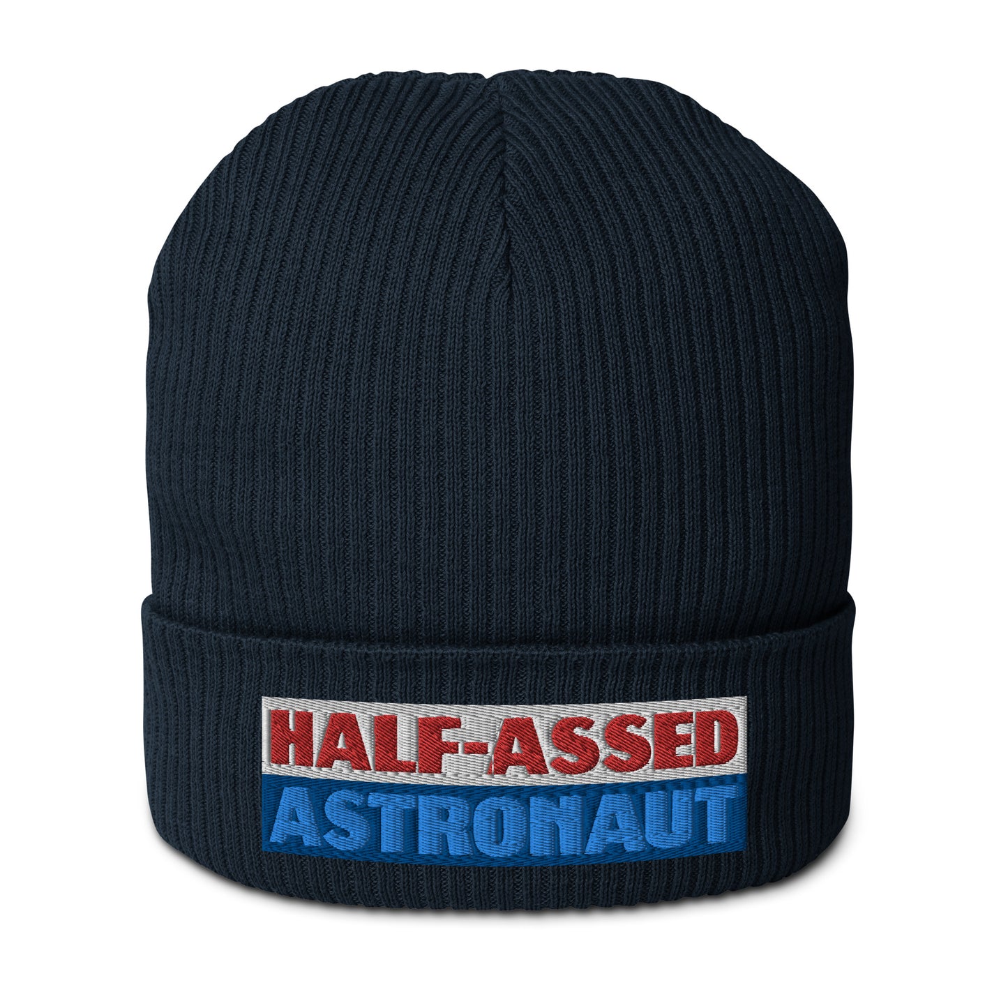 Half-Assed Astronaut JAWS Inspired Organic ribbed beanie