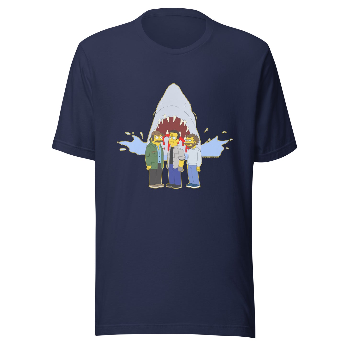 JAWS Inspired Simpsonized Quint Brody & Hooper Premium Unisex Crewneck T-shirt