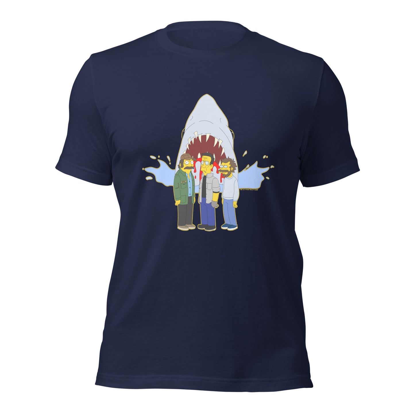 JAWS Inspired Simpsonized Quint Brody & Hooper Premium Unisex Crewneck T-shirt