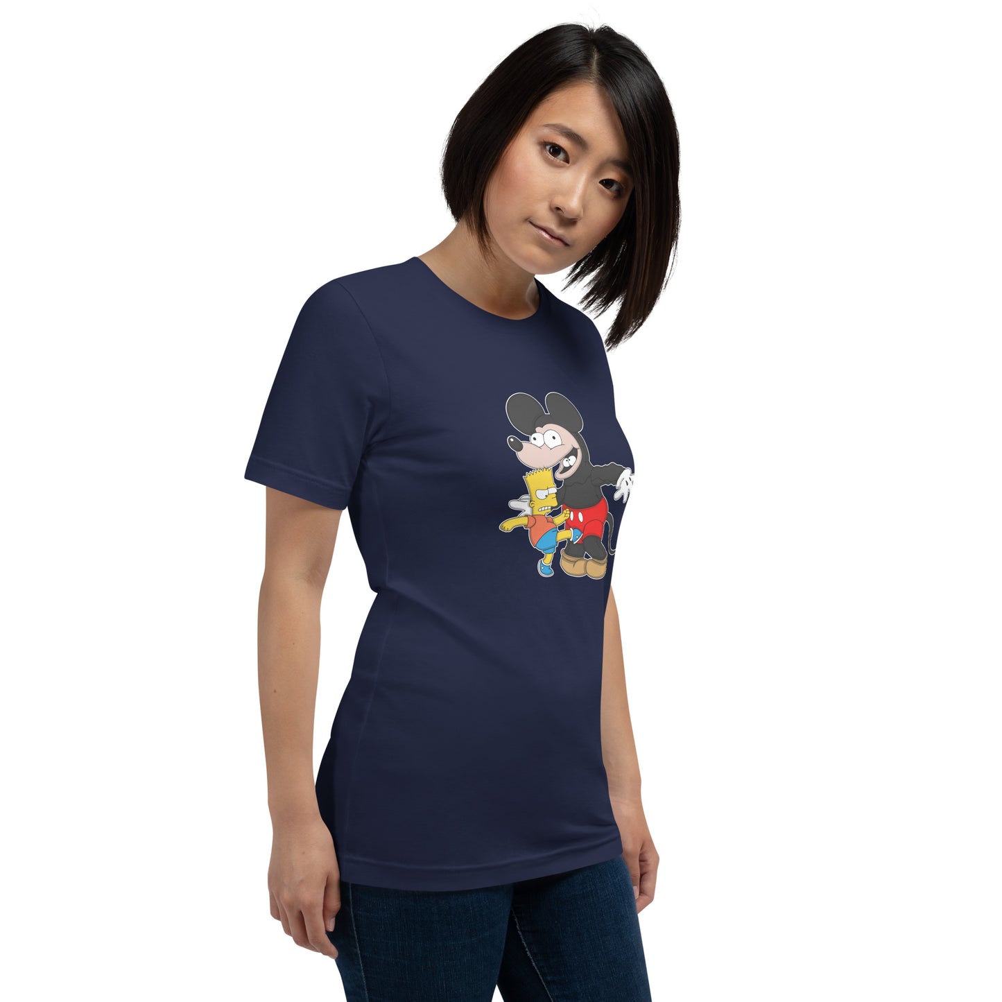 Bart Kicking Mickey In The Crotch Unisex t-shirt