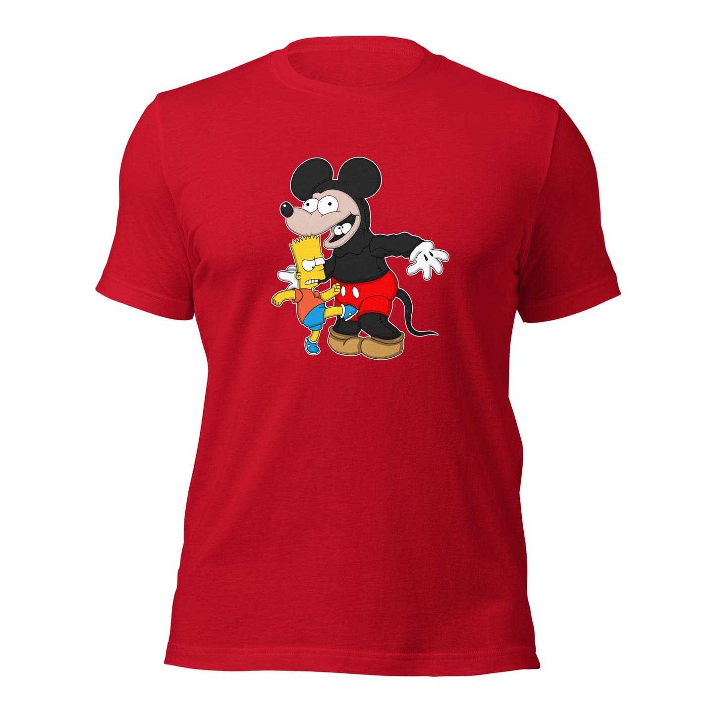 Bart Kicking Mickey In The Crotch Unisex t-shirt