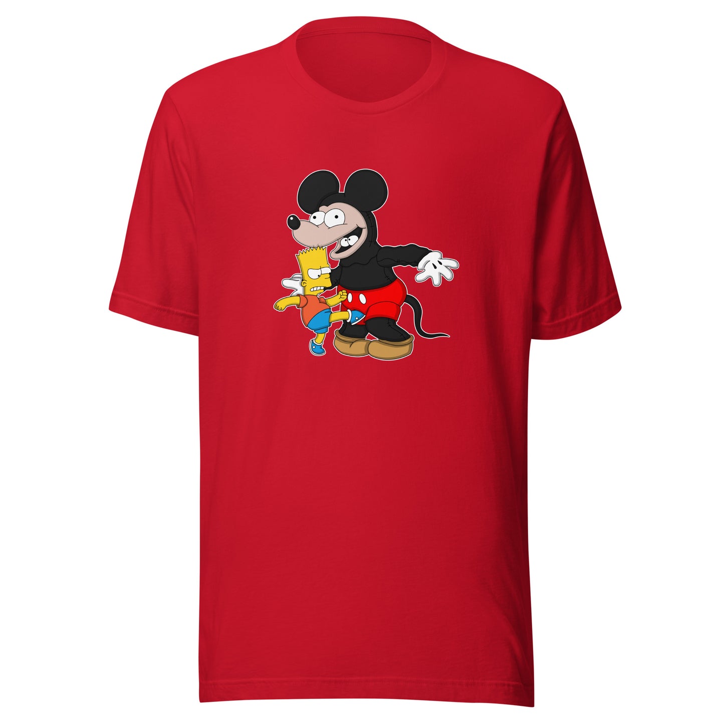 Bart Kicking Mickey In The Crotch Unisex t-shirt
