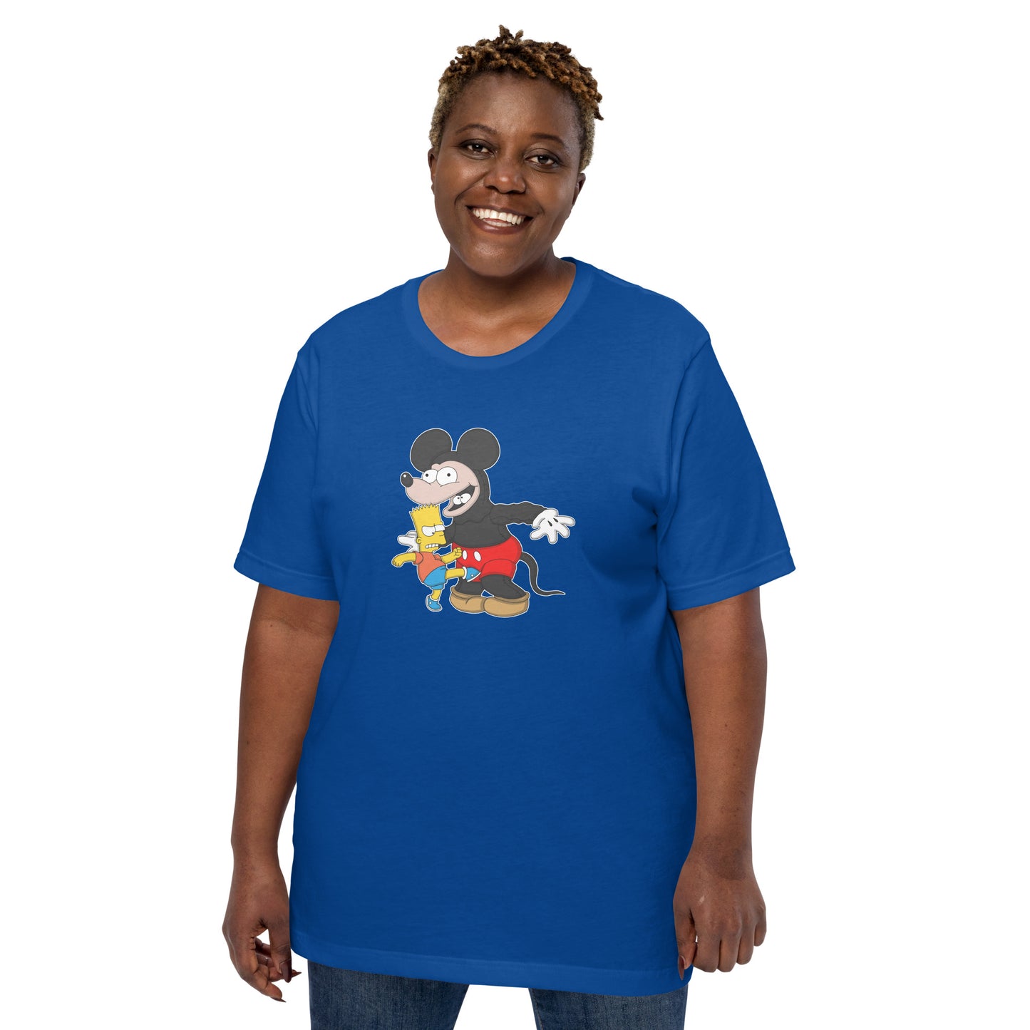 Bart Kicking Mickey In The Crotch Unisex t-shirt