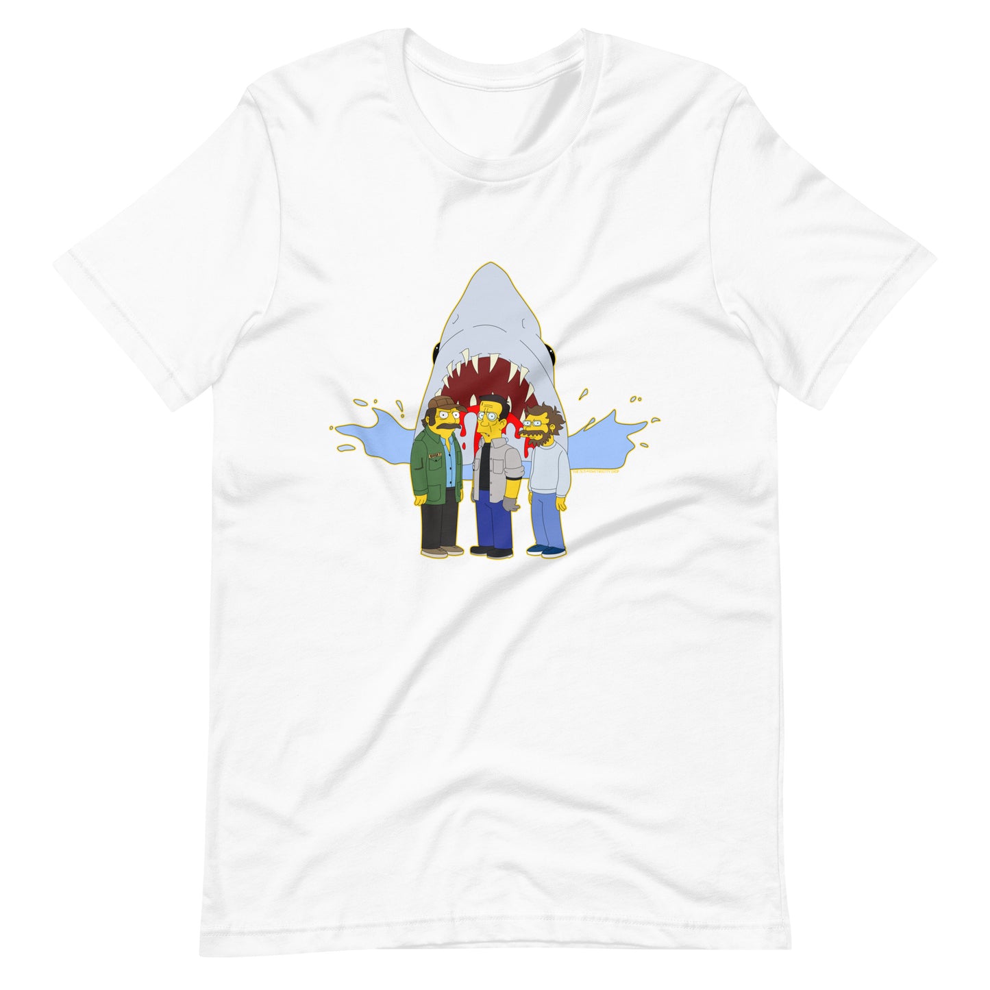 JAWS Inspired Simpsonized Quint Brody & Hooper Premium Unisex Crewneck T-shirt