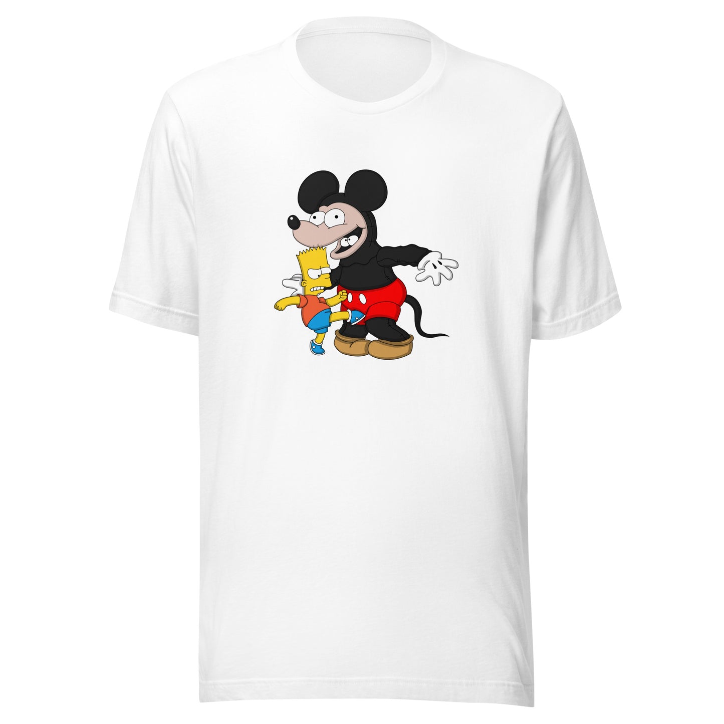 Bart Kicking Mickey In The Crotch Unisex t-shirt