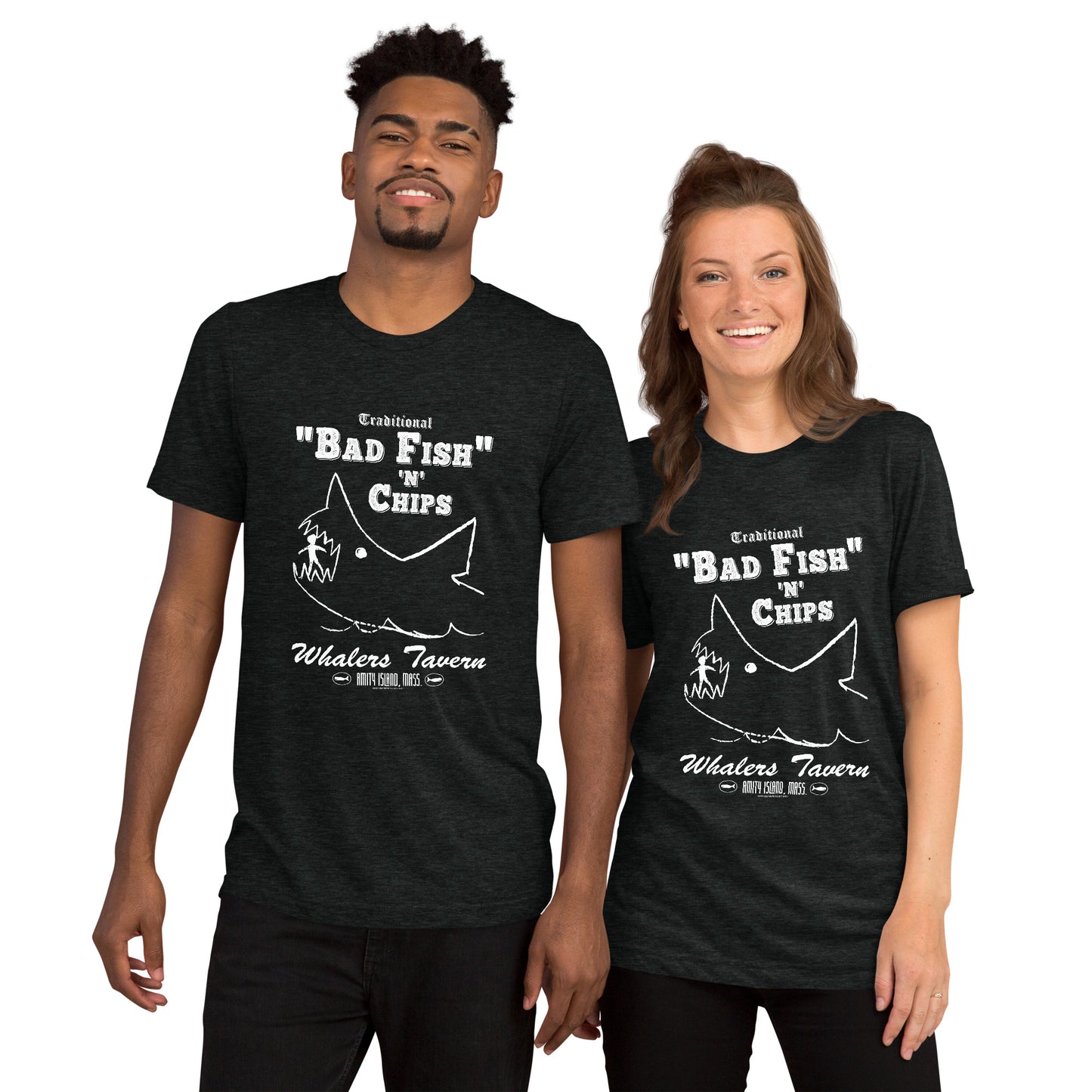 Quint's Bad Fish N' Chips JAWS Inspired Short sleeve t-shirt