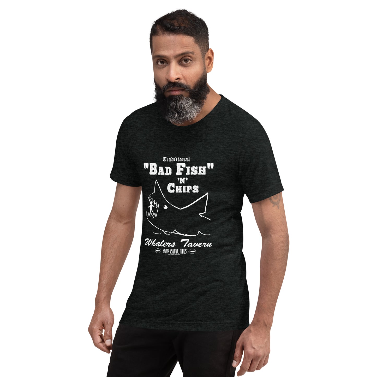 Quint's Bad Fish N' Chips JAWS Inspired Short sleeve t-shirt