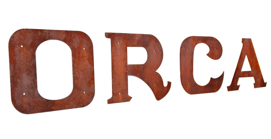JAWS (1975) | ORCA Transom Letters – Full Scale Steel Reproductions