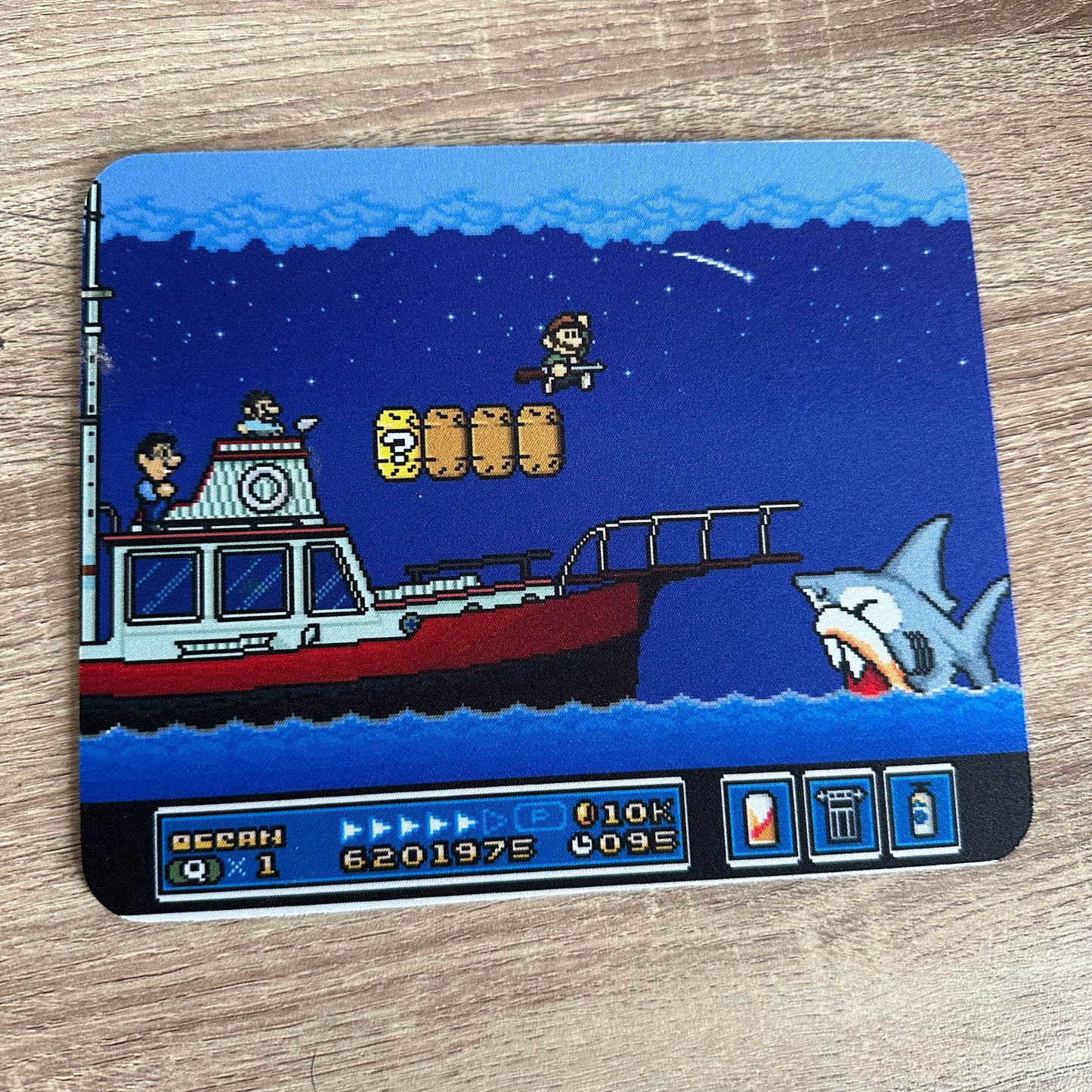 JAWS X Super Mario Bros Inspired Mouse pad