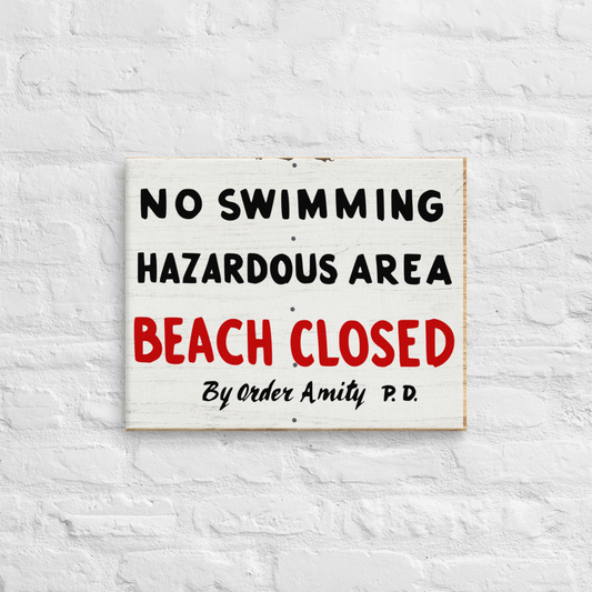 Beach Closed JAWS inspired Canvas