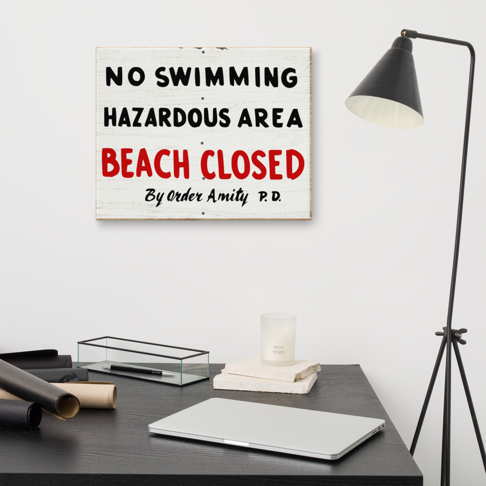 Beach Closed JAWS inspired Canvas