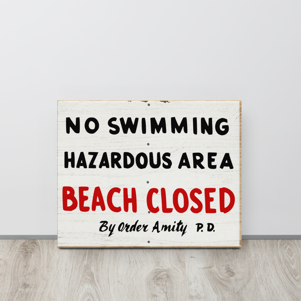 Beach Closed JAWS inspired Canvas