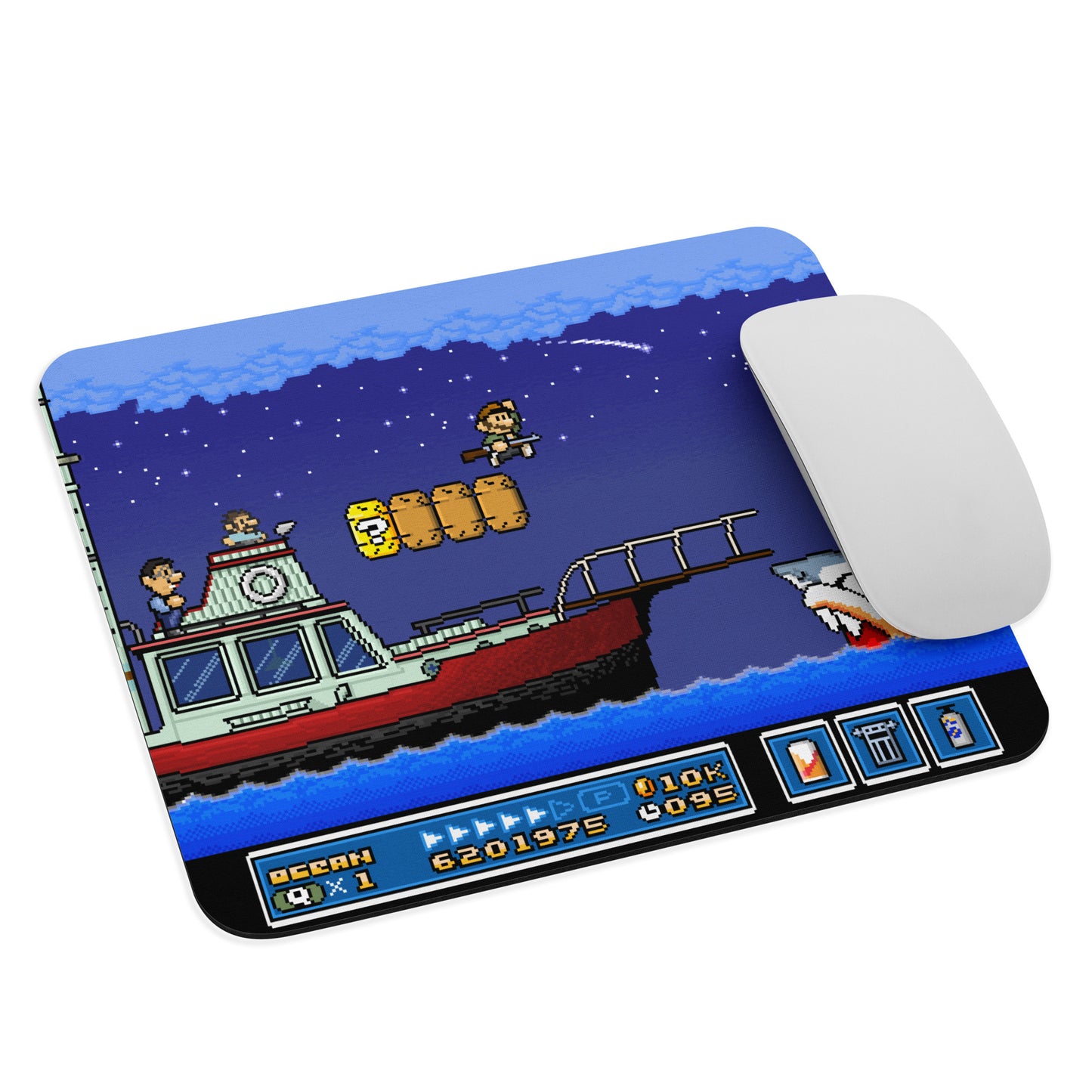 JAWS X Super Mario Bros Inspired Mouse pad