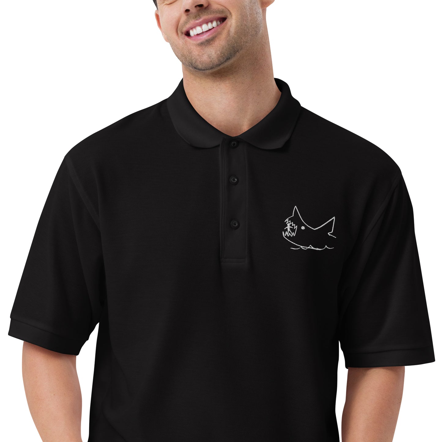 JAWS Inspired Embroidered Men's Premium Polo