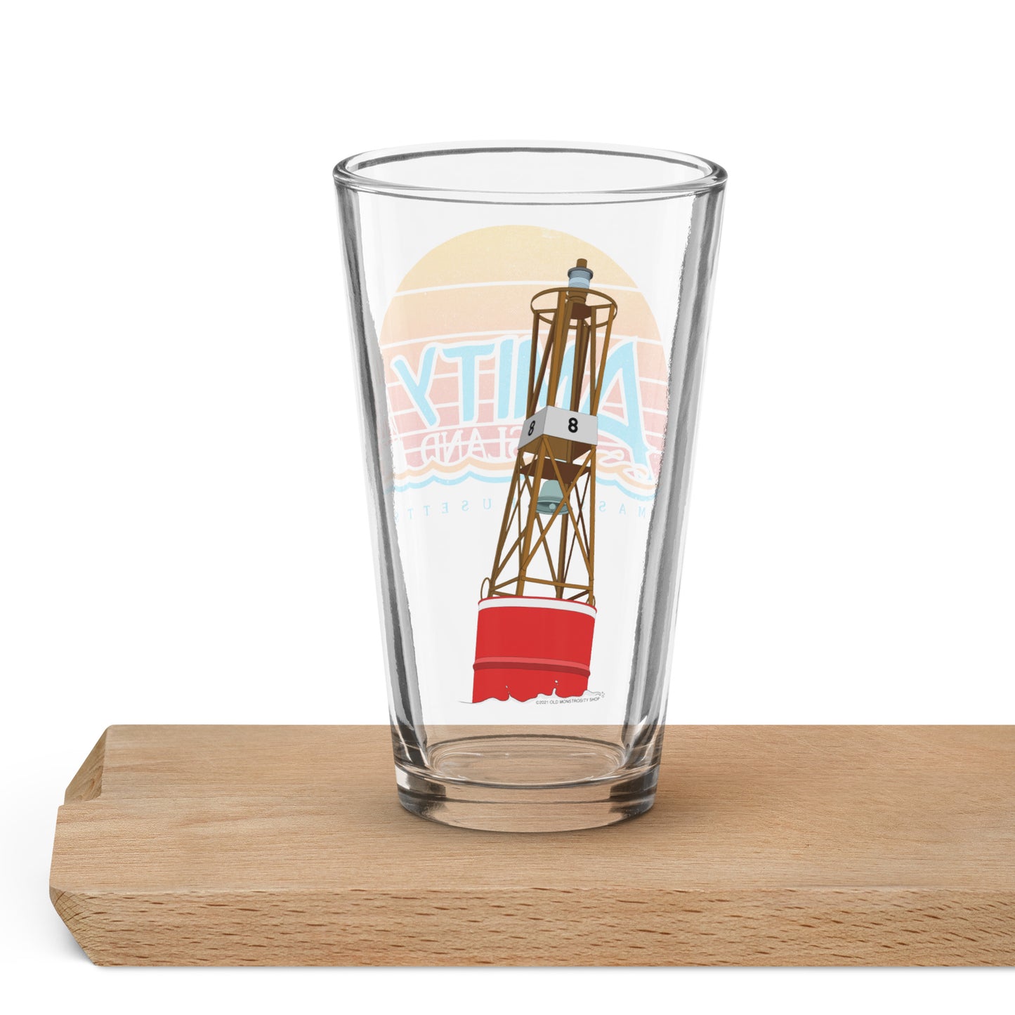 Amity Island JAWS Inspired Shaker glass