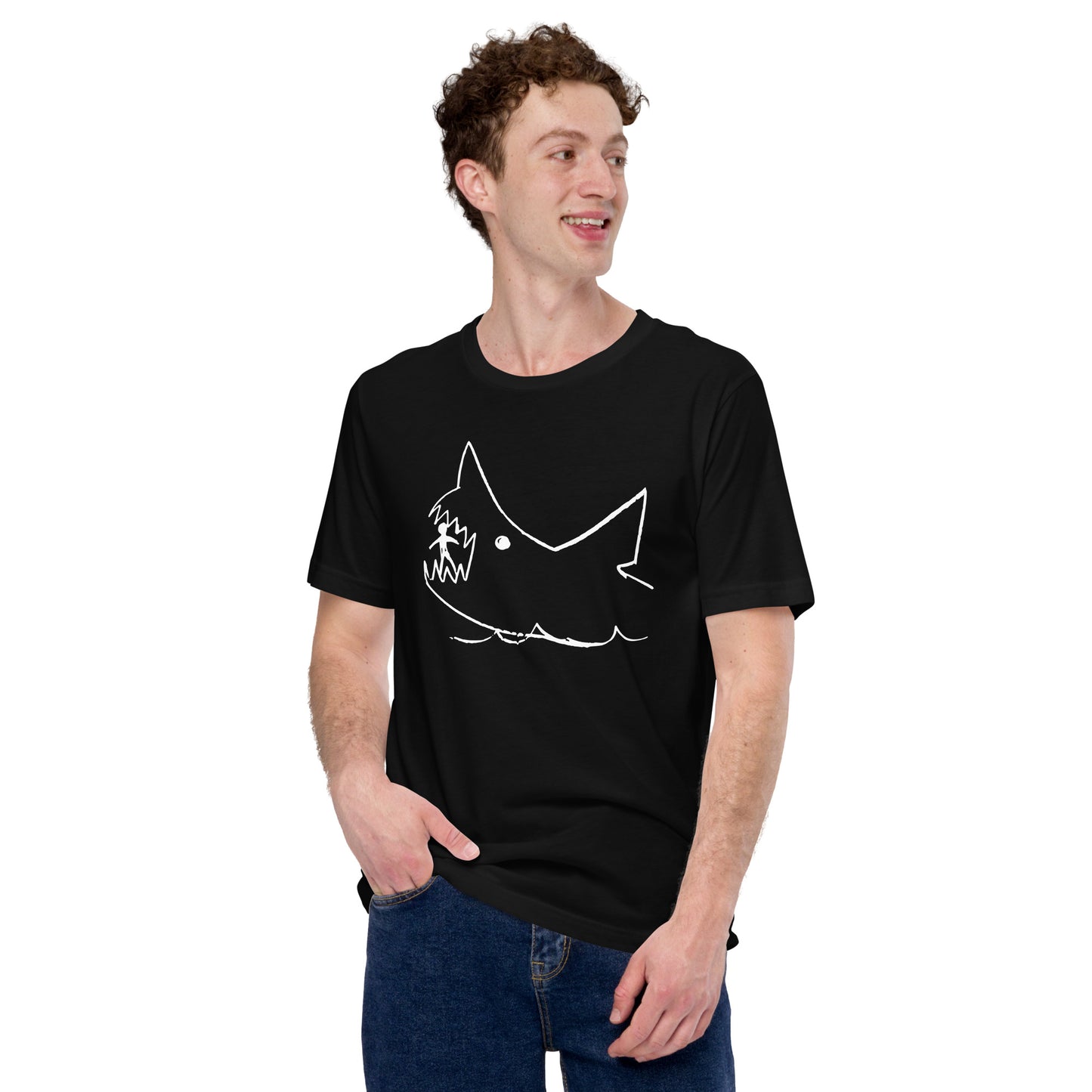 Quints Chalkboard Shark - JAWS Inspired Unisex t-shirt