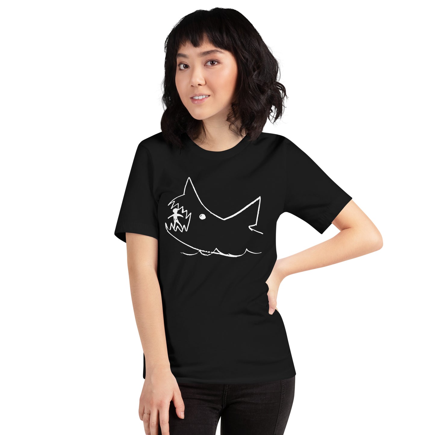 Quints Chalkboard Shark - JAWS Inspired Unisex t-shirt