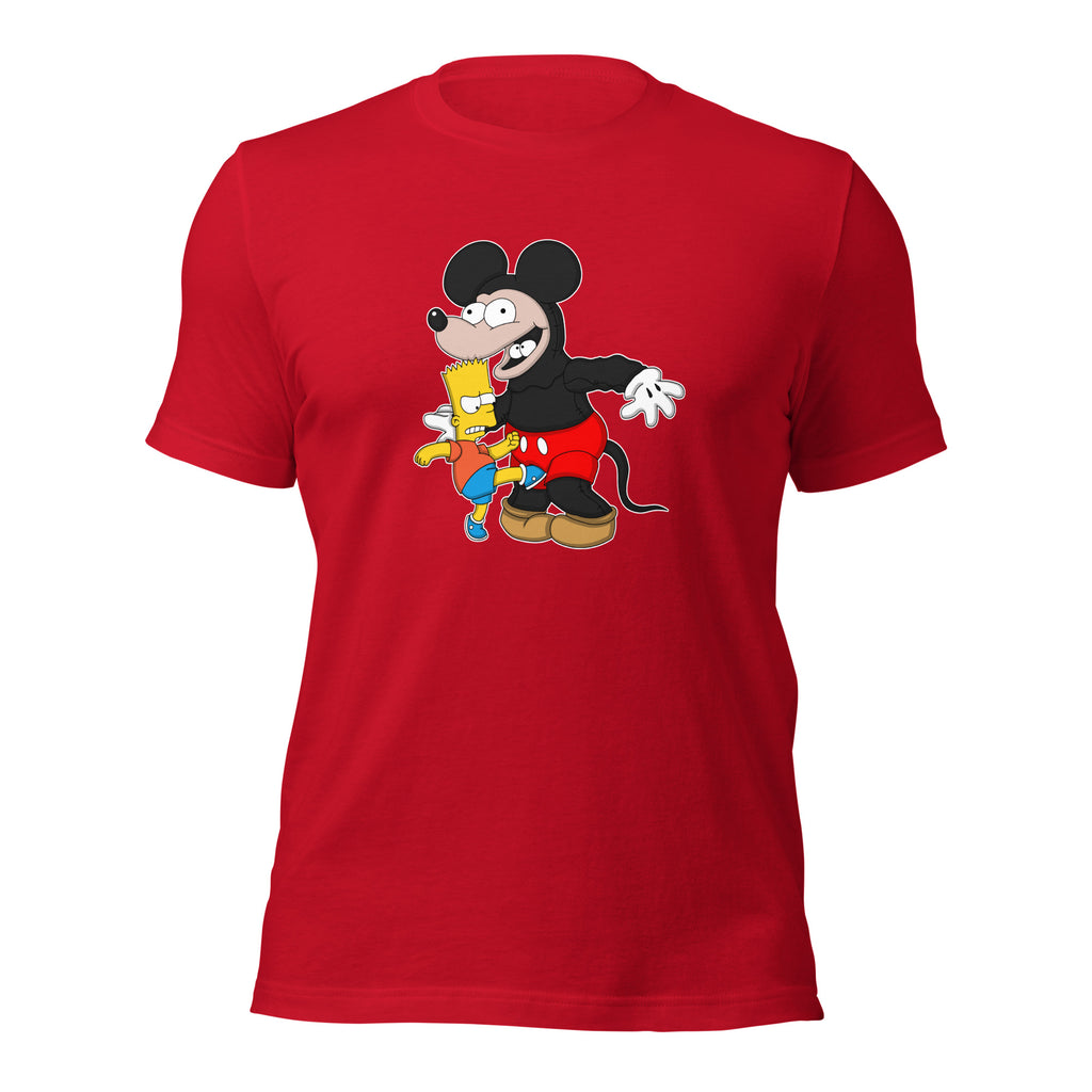 Bart Kicking Mickey In The Crotch Unisex t-shirt
